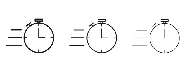 Time fast icon symbol. Linear style sign for mobile concept