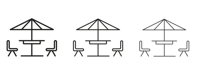Terrace icon symbol. Linear style sign for mobile concept