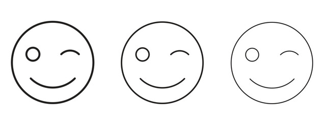 Smile wink icon symbol. Linear style sign for mobile concept