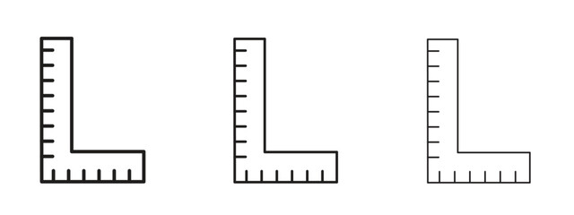 Ruler combined icon symbol. Linear style sign for mobile concept