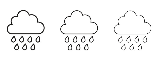 Rain icon symbol. Linear style sign for mobile concept