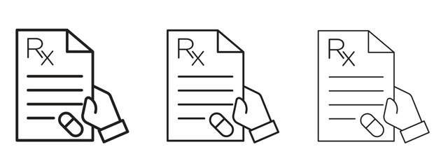 RX icon symbol. Linear style sign for mobile concept