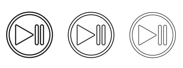 Play pause icon symbol. Linear style sign for mobile concept