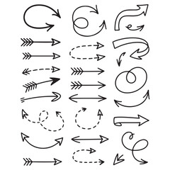 set of hand drawn arrows