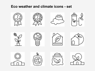 Outline Climate Change and Eco Weather Icons.eps