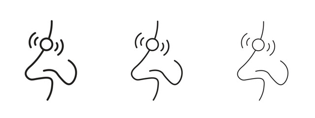 Nose pain icon symbol. Linear style sign for mobile concept