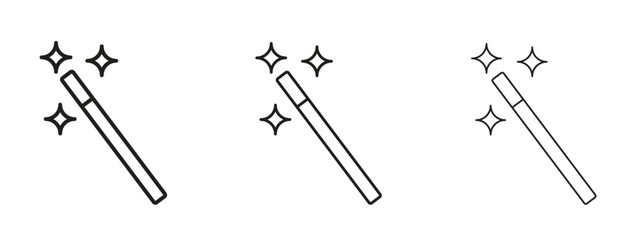 Magic wand icon symbol. Linear style sign for mobile concept