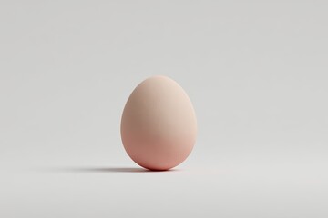 Single pale peach egg on a plain white background