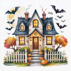 cartoon haunted house