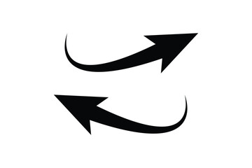 Curve arrow icon. arrow icon for your web site design, logo, app, UI. arrow indicated the direction symbol. curved arrow sign. Black rounded arrow. Vector illustration
