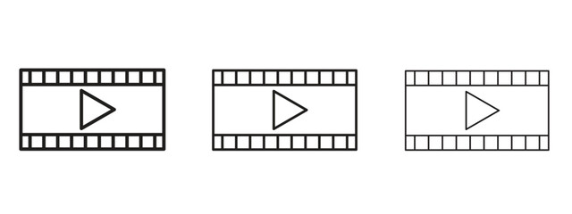 Film icon symbol. Linear style sign for mobile concept