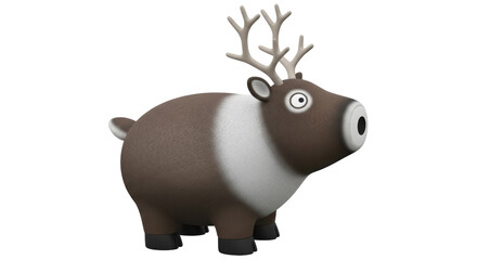 Isolated Cartoon Reindeer