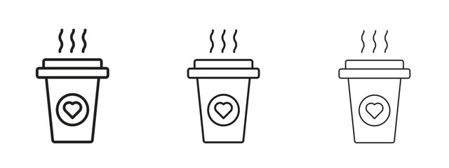 Coffee icon symbol. Linear style sign for mobile concept