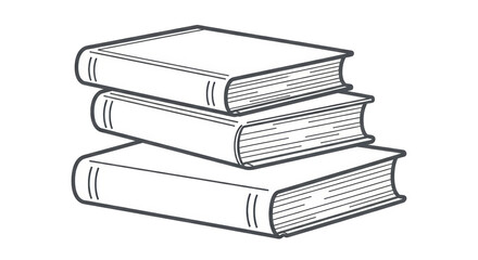 Isolated Stack of Books Outline