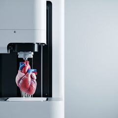 3D Printer Creating Human Heart Organ Model