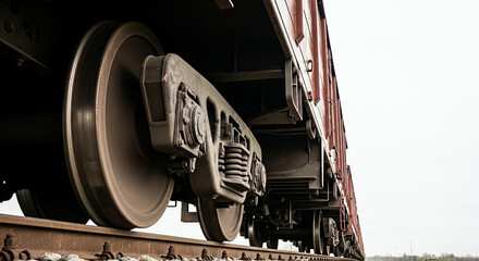 Train Car Wheels on Tracks
