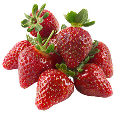 Close-up cluster of fresh, vibrant red strawberries