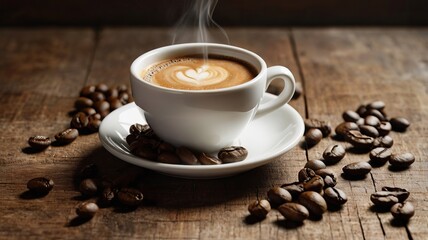 Fototapeta premium Rustic Caffeine Vibe with Authentic Texture