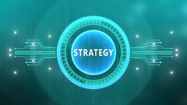 Digital Marketing content planning advertising strategy concept. Business, Technology, Internet and network concept. technology background with Cyberspace HUD elements animation.