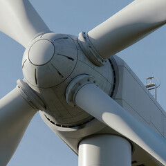 Close-up of a Modern Wind Turbine Rotor
