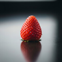 Fresh Ripe Strawberry with Water Drops