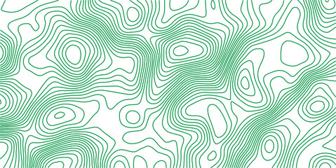 Abstract white topographic lines on a green background.Greene line waves topographical design. Geographic mountain contours Vector Illustration. vector green topography 