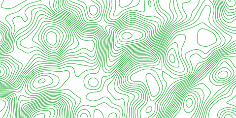 Abstract white topographic lines on a green background.Greene line waves topographical design. Geographic mountain contours Vector Illustration. vector green topography  © MOHAMAD