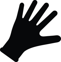 Black Protective Glove Isolated on White Background Healthcare Safety and Hygiene Equipment for Medical and Industrial Use