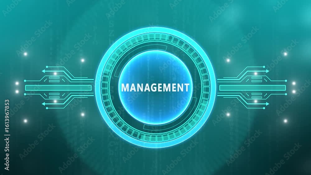 Poster management concept. business, technology, internet and network concept. technology background with c