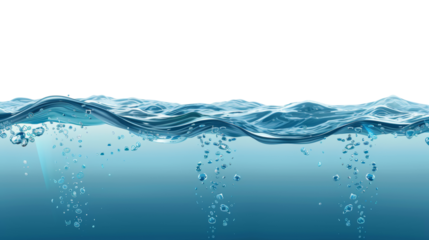 A tranquil and serene water surface that beautifully showcases gentle waves along with sparkling bubbles