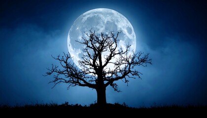 moon and tree