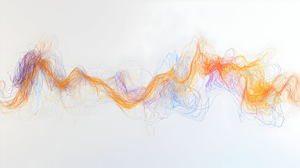 Abstract wave-like forms in various pastel colors on a light background.  Intricate, flowing lines create a dynamic and ethereal visual effect