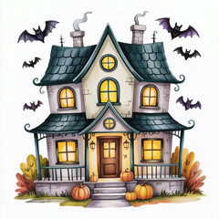cartoon haunted house
