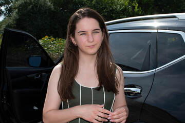 Portrait of a young attractive long hair woman