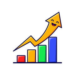 business graph on white background