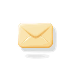 A simple, isolated illustration of a closed, cream-colored envelope.