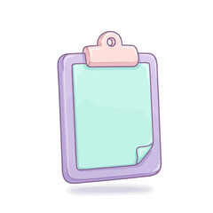 pink clipboard isolated on white