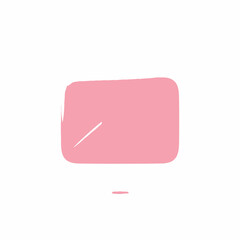 Simple pink rectangle with a diagonal line and a small horizontal line.