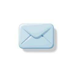 A light blue, stylized envelope icon with a soft shadow, isolated on white.