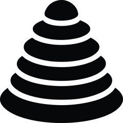 Stacking rings toy silhouette icon vector illustration