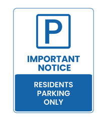 Residents Parking Only Notice