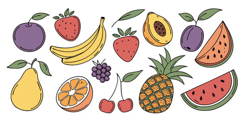 set of fruits and vegetables