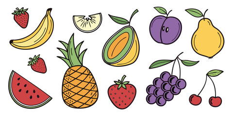 set of fruits and vegetables