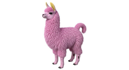 Isolated Pink Llama