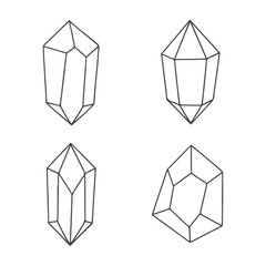 Elegant geometric diamond icon set on a white background, perfect for web and business design illustrations