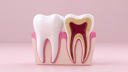 Dental Health Illustration with Tooth Anatomy