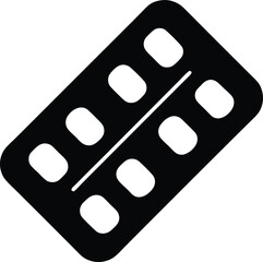 Blister Pack Pill Container Illustration for Medical Healthcare and Pharmaceutical Industries Packaging and Dosage Convenience in Black and White