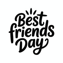 Vector illustration of celebrating best friends day with a cheerful and decorative lettering design