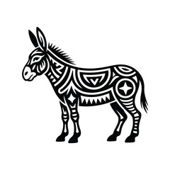 Vector illustration of a stylized donkey with intricate patterns creating a unique and eye catching design for various creative projects
