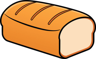 loaf of bread with slices vector illustration on transparent background